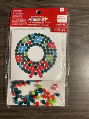 Wreath Fused Bead Kids Activity Kit New Stocking Stuffer Prize Box